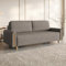 MOTIVENA Notti 3 Sitzer Sofa mit Bettfunktion, Schlafsofa 235 cm Breit, Klappsofa mit Schlaffunktion, Schlafsofa mit Bettkasten, Bettsofa mit Schlaffunktion, Samt Struktur Sofa Braun