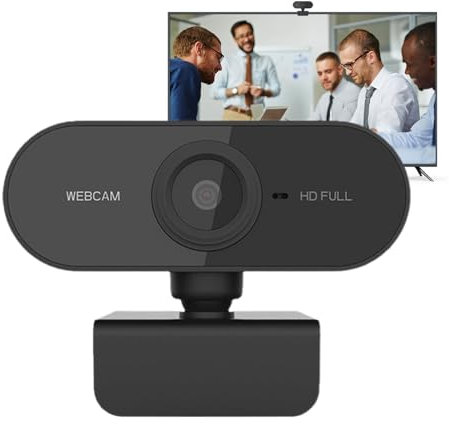 Webcam pour PC - Caméra vidéo HD 720p avec microphone, caméra de transmission réglable à 360 degrés | Clip USB sans pilote sur l'appareil pour la protection de la vie privée de bureau portable