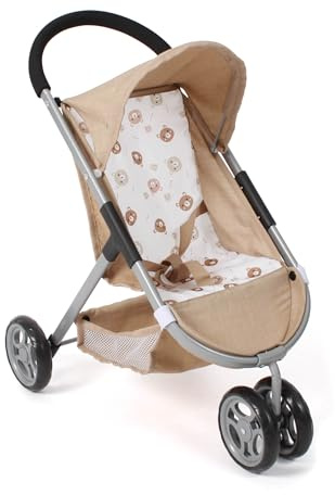 Bayer Chic 2000 Passeggino per bambole Speedy - Orsetto beige - Adatto per bambole fino a 46 cm - Altezza cursore 58 cm