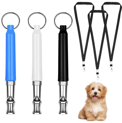 LXUEJIE 3 Stück Hundepfeife Rückruf, Hundepfeife Hochfrequenz Lautlos with Lanyard Erziehungshilfen für Hunde Pfeifen Hundetraining Hundepfeifen Vielseitig Erziehungshilfen für Trainieren Hund