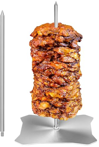 laxreheye Vertikales Schwert | Edelstahlspieße für Grill, Halter für Fleisch, Hähnchen, Shawarma | für Outdoor Camping Kebab Shawarma
