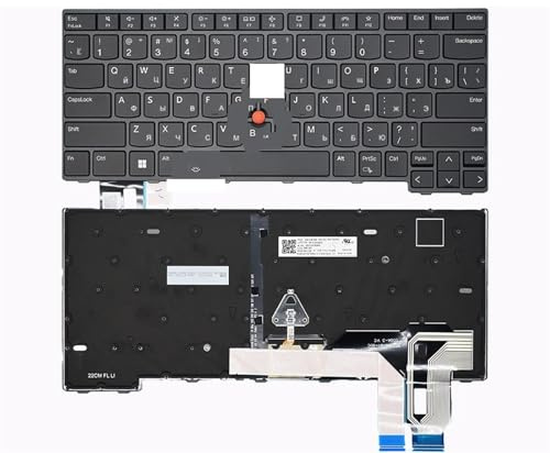 WZKOZDR Russische Tastaturbelegung für ThinkPad T14 Gen3/4, L14 Gen 3/4/P14S (5N21D68197, 5N21D68271) mit Hintergrundbeleuchtung(RU with Backligh)