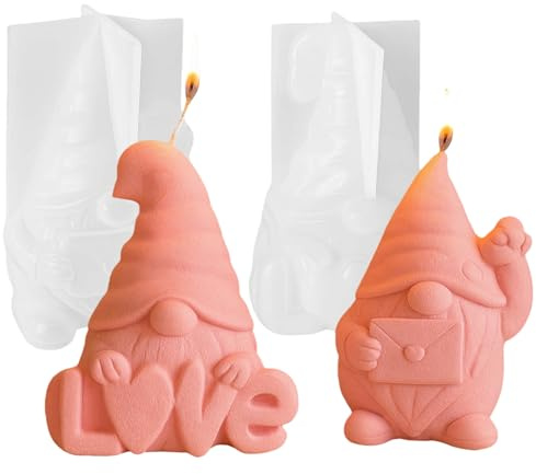 Silikonform Ostern Wichtel, 3er Silikonformen Gießformen Ostern,Silikonform Wichtel Gips Zum Gießen, Gießformen Silikon Gießform Wichtel Kerzenformen zum Gießen Giessformen Silikon für Osterdeko (D)