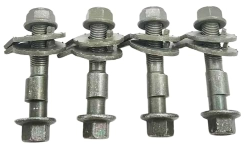 Générique Boulon De Carrossage – Acier | Lot De 4 Vis Excentriques Réglables | Kit D'Alignement De Roue pour Suspension Automobile Et Réparation