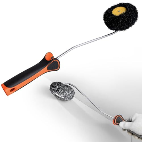 Rouleau pour enduits 420 mm, Rouleau d'angle avec manche pour l'application de mastic et d'enduit au rouleau (orange-420mm)