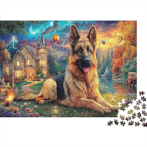 Deutscher Schäferhund (72)_3 Puzzle aus Premium-Papier, farbenfroh, detailliert, Premium für Teamarbeit, 70x50cm, 1000 Teile