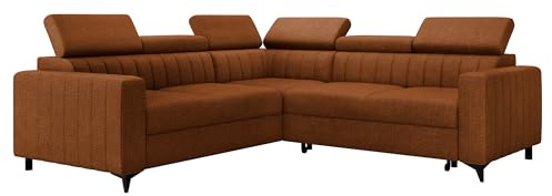 Mirjan24 Ecksofa Kiarge 2R2, symmetrisches Ecksofa, Eckcouch mit Einstellbare Kopfstützen für Wohnzimmer, Polsterecke, Sofa/Couch, Wohnlandschaft für Wohnzimmer (Flow 09)