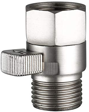 CIENCIA Messing-Anschlussstück mit Durchflussregler und Absperrventil für Duschkopf, Handbrause, Bidetdüse usw., Universal-Ersatzteil