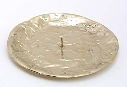 Kerzenteller Messing Gold mit Dorn Ø 12,5 cm ideal für Kerzen
