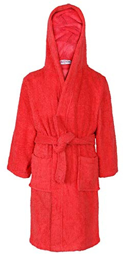 A2Z 4 Kids Cotton Towelling Hooded Bathrobe Girls Boys Beach Pool Robe Sets | Plush Towelling Dressing Gown Swimming Surfing Pool Wear Ages 2 to 13 Years