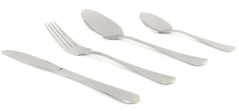 Salter COMBO-5317 Elegance Newbury 72-Piece Cutlery Set, Stainless Steel, 15 Year Guarantee, Service for 18 People, Tableware with Forks, Knives, Teaspoons, Tablespoons, Dishwasher Safe Dinnerware