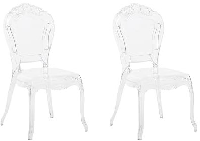 Barock Stuhl Kunststoff 2er Set transparent 2er Set stapelbar Vermont
