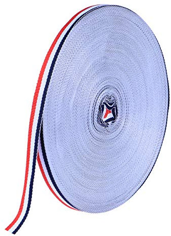 Rouleau de ruban d' 50m 1cm rouleau de ruban pour sac cadeaux d' décor de fête (rouge blanc et bleu marine)
