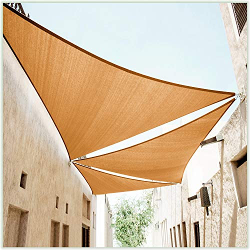 ColourTree Sonnensegel, dreieckig, UV-Block, UV-Block, UV-beständig, strapazierfähig, kommerzielle Qualität, für den Außenbereich, Terrasse, Carport – (wir stellen individuelle Größe her)