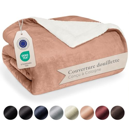 Blumtal Coperta Matrimoniale Sherpa - Coperta Pile - Plaid Divano Super Morbida - Coperta Plaid Matrimoniale Sherpa di Alta Qualità Certificata OKEO-Tex - 220 x 240 cm - Rosa