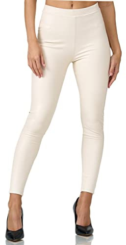 Gloop Damen High Waist Leggings Hose Strumpfhosen Treggins Leggings Leder Look hüfthoch