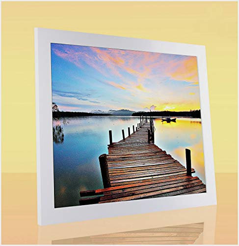 Puzzello Puzzlerahmen Bilderrahmen Posterrahmen 75x98 cm Weiß Hochglanz 98x75 cm mit klarem Kunstglas