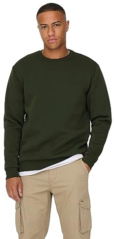 ONLY & SONS Herren Sweatshirt ONSCERES XS S M L XL XXL Schwarz Grau Blau, Größe:L, Farbe:Rosin 22018683