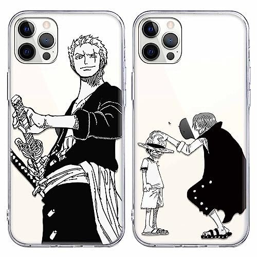 2 Stück Handyhülle für Apple iPhone 11 Pro Max Hülle 6.5 Zoll Anime Jungs Gear 5 Nika Zoro Hülle, Transparent Manga Cool Muster Schutzhülle Weiche Stoßfest TPU Silikon Cover für iPhone 11PM