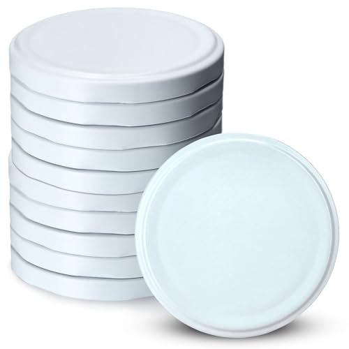 KADAX 10er Set Schraubdeckel TO66 ⌀ 66mm Weiß – Twist-Off Ersatzdeckel für 235-900ml Einmach- & Marmeladengläser | Luftdicht & Spülmaschinenfest