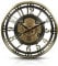 Samilito Wanduhr mit echtem Bewegungsgetriebe Zahnrädern römische oder arabische Ziffern (Arabische Zahlen, Gold)