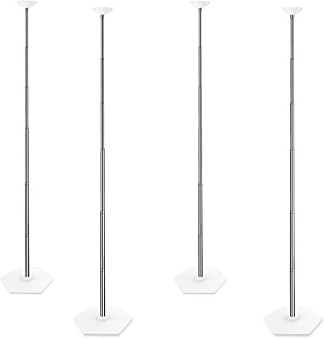 TEKXYZ Teleskop-Ballon Säulenständer-Set 4 Stück, 45,7cm bis 2,1M Frei Verstellbarer Metall Luftballon Ständer Für Partydekorationen