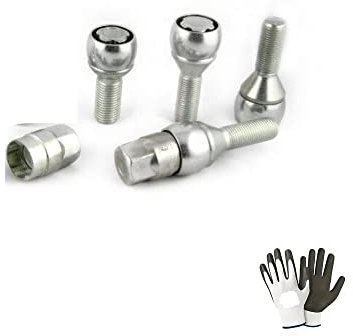 COMPATIBILE CON RENAULT Clio(3ª 2005), Clio(4ª 2012) 2006 in poi (BR37/D) KIT VITI BULLONI ANTIFURTO PER GOMME AUTO SUV FURGONE CAMION CAMPER BULLONE PER CERCHIO IN LEGA SET 4 PERNI+2 CHIAVI