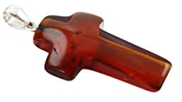 Amber-us Bernstein Kreuzanhänger in Cognac und Gelb Mit 925 Sterling Silber Schleife | Baltischer Anhänger Halskette | Schmuck