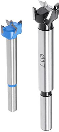 sourcing map Forstnerbohrer, 17 mm Durchmesser, 8 mm x 30 mm, 7 mm Schaft, 3 Stück