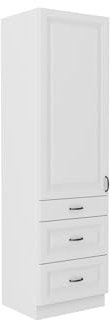 Kuechen-preisbombe Küchen Hochschrank 60 cm Stilo Weiss Küchenzeile Küchenblock mit Schubladen