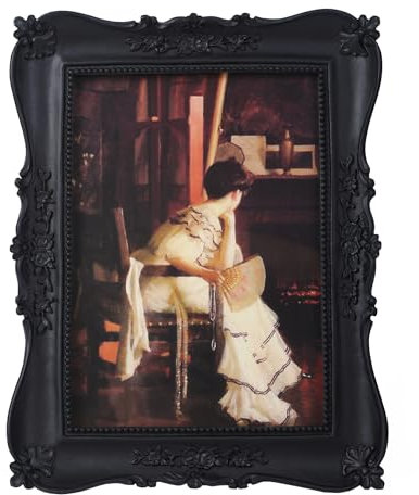 Kangce 5x7 Vintage Picture Frames, Black Gothic Victorian Ornate Frames with Easel Back, Perfect for Gallery Wall or Tabletop Display