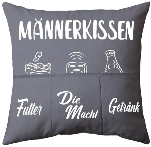 Männerkissen mit 3 Taschen,45 x 45cm Weihnachten Geschenke Zierkissenbezug für Papa,Männerkissen Zierkissenbezug Geschenk für Vater Bester Papa Geschenke zum Weihnachten Geburtstag Vatertag usw