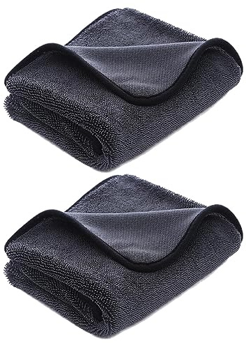Twist Pile Microfiber Cloth, Mikrofasertuch mit gedrehtem Flor, Shiny Bath Trockentuch, Handtücher 40x60cm, Duschkabinen Tuch zum Wasser Abziehen in Dusche & Bad (2PCS)