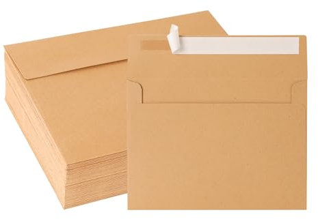 Kraftpapier-Umschläge, 12,7 x 17,8 cm, Braun, A7, Karte, personalisierbar, Geschenk, Hochzeit, Geburtstag, Einladungen, Postkarte, 50 Stück