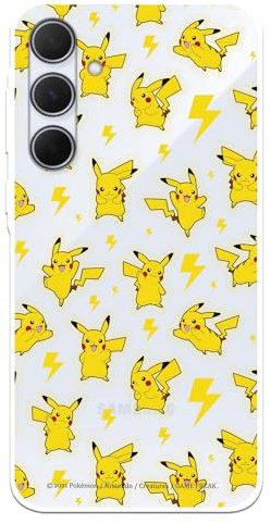 Schutzhülle kompatibel mit Samsung Galaxy A35 5G Offizielle Pokémon Pikachu Muster zum Schutz Ihres Handys. Flexible transparente Silikonhülle, offizielle Pokémon-Lizenz