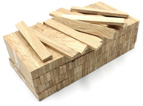 Lot de 40 baguettes en bois de chêne natural lattes Carré 200 x 8 x 16 cm pour art plastique bricolage et Décorations & Travail du Bois