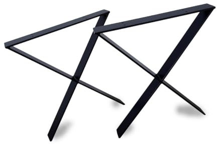 modernLOFTart Tischbeine Schwarz - Metall X-Form - 2X Tischgestell Flachstahl 80x10 mm - DIY Tischkufen für Wohnzimmertisch, Esstisch - Breite 50 cm, Höhe 72 cm