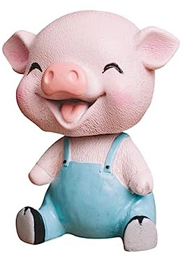 UPKOCH 1stk Kopfschüttelnde Schweinedekoration Auto-ornament -rasenfigur Harz Mini Wackelköpfe Lustig Schweinchen Dekoration Cartoon-figur Para Del Padre Tier Kuchen Marionette