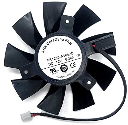 DEMICRATE Cooling fan For ARX FS1280-A1842C DC 12V Dia. 75mm C.T.C 40mm 2-Wire Server Frameless Fan