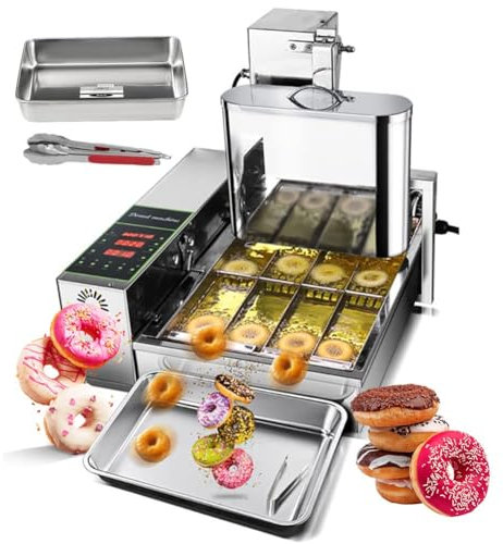 Atkits Donut Maker Commercial Donut Making Machine,Donut Maker with Intelligent Control Panel,Digital Donut Fryer Auto Flip