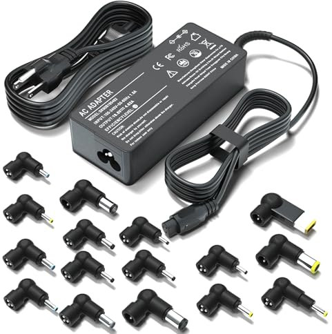 Cargador universal para laptop de 90 W, 16 puntas, apto para HP, Dell, Acer, Asus, Lenovo, Samsung, LG, IBM, Google, Toshiba, Sony, Fujitsu, MacBook Pro, Gateway, Notebook, Ultrabook, Chromebook,