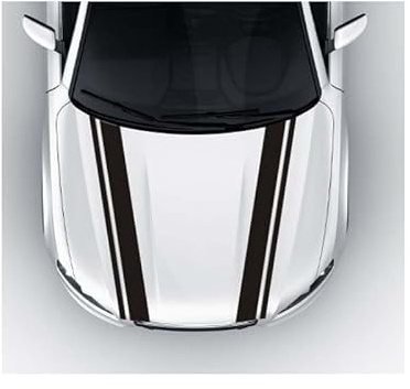 ARRYEDCN Auto Motorhaube Streifen Aufkleber, für Peugeot 107 108 206 207 207 CC 208 Motorhaube Streifen Aufkleber Racing Stripes Grafik Aufkleber Wasserdicht Sport Streifen,D