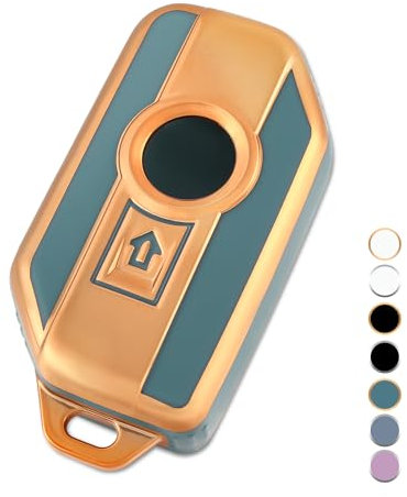 OFF WE GO Motorrad Schlüsselhülle für BMW R1200GS R1250GS LC ADV R1200RT K1600 K1600B K1600GT K1600GTL F850GS F750GS C400GT F900R F900XR Motorrad Schlüssel Schutz Gehäuse, Blau Gold