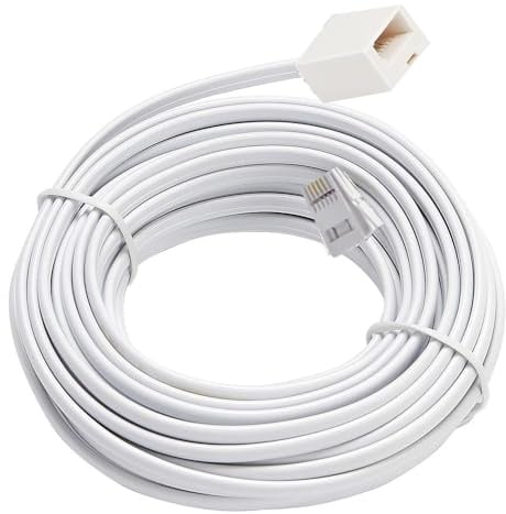 Dcszgzw 15m BT to RJ11 Telephone Extension Cable – Phone Line Cord for UK Landline, Fax Machine, Modem – Home & Office Use