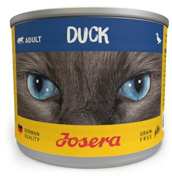 JOSERA Nassfutter Duck (6 x 200 g) | Adult | Premium Katzenfutter nass für ausgewachsene Katzen | Ente | mit Lachsöl | getreidefrei | gegen Harnsteinbildung & Haarballen | Alleinfutter | 6er Pack