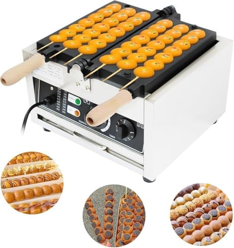 Commercial Bubble Waffle Maker, 1500W Electric Waffle Ball Maker, Mini Non-stick Pancake Muffin Baking Machine Suitable for Bakery, Restaurant Popular Snack Equipment