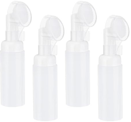 QUARKZMAN 4pz Distributore di Sapone Schiumogeno Vuoto, 2oz / 60ml Flacone Schiuma Detergente Viso Bottiglie da Viaggio con Spazzola per Sapone Liquido Shampoo Gel Doccia, Bianco