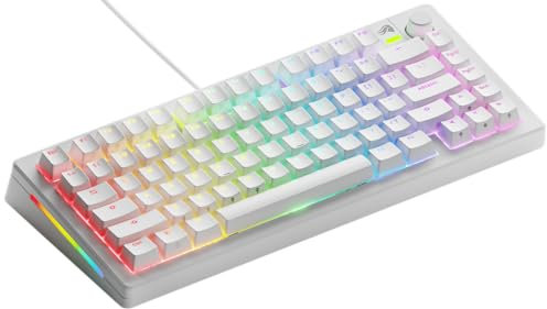 Glorious Gaming GMMK 3: Mechanische Tastatur, TKL 75%, modulares Dichtungssystem, Doubleshot-PBT-Tastenkappen, Aluminium-Schalterplatte, Hot-Swap (3/5-Pin), Amerikanische QWERTY - Weiß