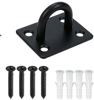 GOEDEKE Pad Eye Plate,Metal Nail Ring Hook Ceiling Hook with Screws and Plastic Plug