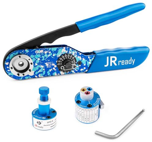 JRready ST2179 NEW-ASF1 Crimpwerkzeugsatz mit Universaleinstellung UF2-5 und PH102 Revolverkopfpositionierer für 12-26 AWG Kabelbaum